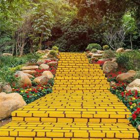 img 2 attached to 🟡 Yellow Brick Road Floor Runner & Wall Backdrop Set - 2 Sheets, 4.5 x 9 Feet Size, Ideal for Princess Decorations, Halloween Cosplay Party Decor