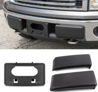 front bumper guard pads inserts replacement + license plate frame bracket mounting holder for 2009-2014 f150 (excludes svt & ecoboost models) logo