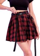 🖤 gothic plaid mini skirt with pocket belt - stylish a-line design for women by makemechic logo