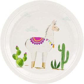 img 1 attached to 80-Count Llama Party Disposable Plates - Paper Plate Supplies for Appetizer, Lunch, Dinner, Dessert, and Kids Birthdays, 9 x 9 Inches
