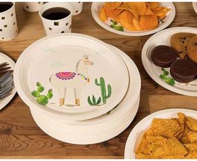 img 3 attached to 80-Count Llama Party Disposable Plates - Paper Plate Supplies for Appetizer, Lunch, Dinner, Dessert, and Kids Birthdays, 9 x 9 Inches