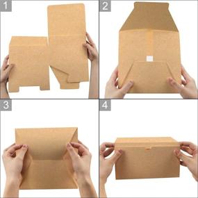 img 1 attached to 🎁 Коричневые подарочные коробки Крафт 15 упаковок 8x8x4 дюйма, картонные коробки с крышками для подарков, предложения невесте, кексы, рукоделие - Moretoes