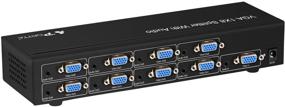 img 3 attached to 🔌 Portta 8 Port 1x8 VGA Splitter: High Bandwidth 500MHz, 1080p Support with Included 3.5mm Stereo Audio