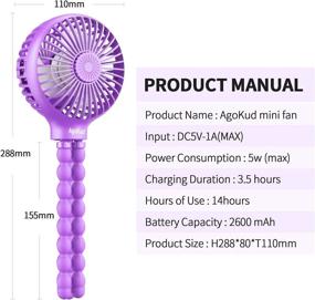 img 2 attached to Portable Handheld Stroller Fan Rechargeable Heating, Cooling & Air Quality
