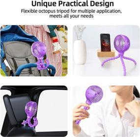img 3 attached to Portable Handheld Stroller Fan Rechargeable Heating, Cooling & Air Quality