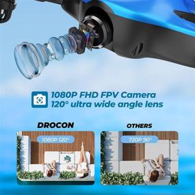 img 3 attached to 🚁 DROCON Ninja Drone for Kids: 1080P FHD Camera, FPV RC Quadcopter with Altitude Hold, Headless Mode, and Foldable Arms - Blue