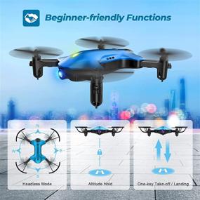 img 2 attached to 🚁 DROCON Ninja Drone for Kids: 1080P FHD Camera, FPV RC Quadcopter with Altitude Hold, Headless Mode, and Foldable Arms - Blue