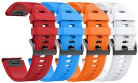img 4 attached to ANCOOL Compatible With Fenix 6 Bands Easy Fit Mechanism Silicone Watch Bands Replacement For Fenix 5/Fenix 5 Plus/Fenix 6/Fenix 6 Pro/Approach S62/Quatix 6 Smartwatches Cell Phones & Accessories