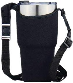 img 4 attached to 👜 Versatile Tumbler Carrier Bag - Securely Transport Your 20oz/30oz Yeti, RTIC, Ozark Trail Tumblers and More with this Stylish Handle (Black)