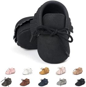 img 4 attached to Anti Slip Toddler Boy's Loafers with Tassels - Moccasins Shoes and Slippers