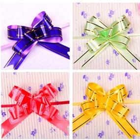 img 3 attached to 🎁 Ewanda Store Gift Pull Bows - 50pcs Assorted Colors for Christmas Wedding Decoration - 14.17" Length, 0.63" Width