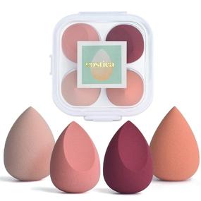 img 4 attached to 🌹 COSTICA Makeup Sponge Set Blender - Flawless Beauty Sponge for Liquid Makeup: 4pcs Rose Series in Multi Colors