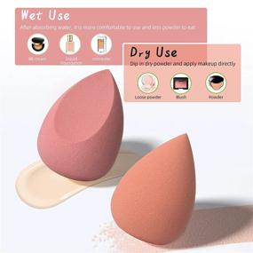 img 2 attached to 🌹 COSTICA Makeup Sponge Set Blender - Flawless Beauty Sponge for Liquid Makeup: 4pcs Rose Series in Multi Colors