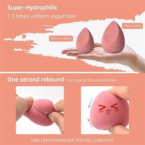 img 3 attached to 🌹 COSTICA Makeup Sponge Set Blender - Flawless Beauty Sponge for Liquid Makeup: 4pcs Rose Series in Multi Colors