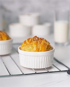img 1 attached to 🍮 12-Pack Porcelain Ramekins Set for Baking - White Ramekins Bowls - 4oz x 6, 8oz x 6 - Oven Safe Porcelain Souffle Dishes - Ideal for Creme Brulee, Desserts, Puddings, and Custard - Baking Cups for Versatile Use