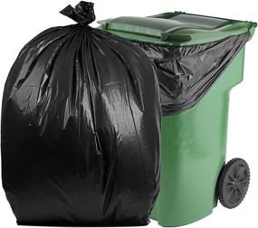 img 1 attached to 🗑️ PlasticMill 100 Gallon Garbage Bags: Black, 1.3 Mil Thickness, 67x79 Size, Pack of 50 Bags.