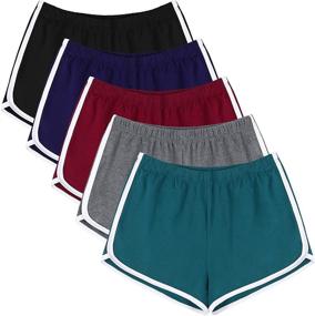 img 4 attached to 🩳 URATOT 5 Pack Women's Cotton Yoga Dance Short Pants: The Perfect Sport Shorts for Summer Athletic Activities, Cycling, Hiking, and More