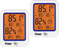 ipower 2-pack digital indoor thermometer and hygrometer: accurate temperature & humidity monitor with backlight and large lcd display for home, office, greenhouse, garden logo
