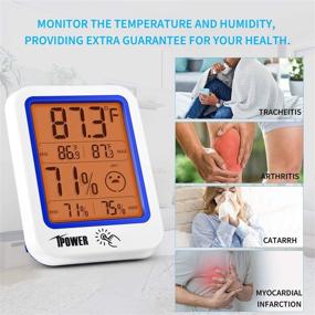 img 1 attached to iPower 2-Pack Digital Indoor Thermometer and Hygrometer: Accurate Temperature & Humidity Monitor with Backlight and Large LCD Display for Home, Office, Greenhouse, Garden