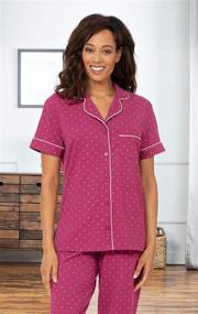 img 2 attached to Comfy and Stylish Women's Cotton Pajama Set - PajamaGram's Short-Sleeve Pajamas