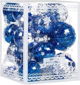 img 4 attached to Shatterproof Clear Plastic Christmas Ornaments Ball Set - 20Pcs Blue Baubles for Xmas Tree, Holiday Wedding, Party Decoration