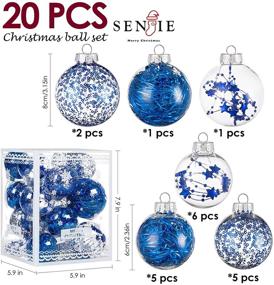 img 3 attached to Shatterproof Clear Plastic Christmas Ornaments Ball Set - 20Pcs Blue Baubles for Xmas Tree, Holiday Wedding, Party Decoration