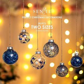 img 1 attached to Shatterproof Clear Plastic Christmas Ornaments Ball Set - 20Pcs Blue Baubles for Xmas Tree, Holiday Wedding, Party Decoration