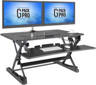 🖥️ g-pack pro - adjustable sit-to-stand desktop converter | 5.7” to 19.7” height | fits dual monitor, removable keyboard tray | ergonomic multipurpose work desk riser logo