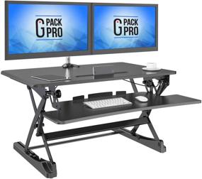 img 4 attached to 🖥️ G-PACK PRO - Adjustable Sit-To-Stand Desktop Converter | 5.7” to 19.7” Height | Fits Dual Monitor, Removable Keyboard Tray | Ergonomic Multipurpose Work Desk Riser