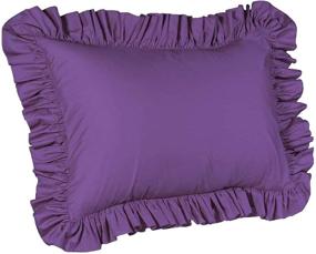 img 2 attached to 🍇 Standard Grape Ruffle Pillowcase - Stylish Pillow Sham Cover with Ruffles