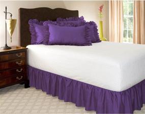 img 1 attached to 🍇 Standard Grape Ruffle Pillowcase - Stylish Pillow Sham Cover with Ruffles