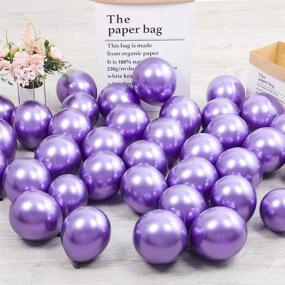 img 1 attached to 🎈 Premium Pack of 50 Tim&amp;Lin 5 Inch Purple Metallic Balloons - High-Quality Small Purple Chrome Latex Balloons for Helium Decoration Supplies &amp; Party Décor