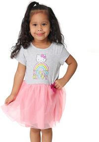 img 4 attached to 🐱 Grey/Pink/Yellow Hello Kitty Toddler Tutu Dress for Baby Girls