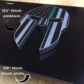 img 2 attached to 🔱 JASS GRAPHIX Spartan Helmet Molon Labe Thin Green Line HD 2D License Plate