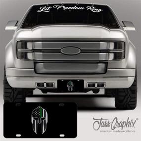 img 3 attached to 🔱 JASS GRAPHIX Spartan Helmet Molon Labe Thin Green Line HD 2D License Plate