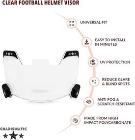 img 2 attached to 🏈 Enhance Your Game with the CHARISMATIC Football Visor - Clear Face Shield with Anti-Fog Protection, UV Coating, and Scratch Resistance - Available for Adult and Youth Helmets