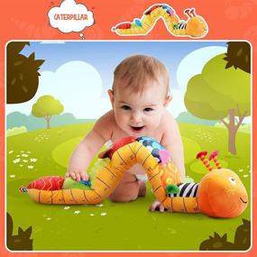 img 1 attached to 🎶 Awotoy Baby Toys Musical Caterpillar: Interactive, Multicolored Infant Toy with Crinkle, Rattle, and Educational Features – Perfect Plush Toy for Preschoolers!