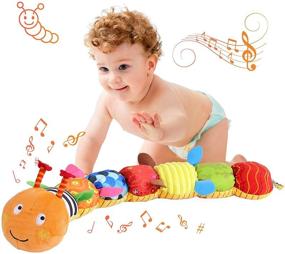 img 4 attached to 🎶 Awotoy Baby Toys Musical Caterpillar: Interactive, Multicolored Infant Toy with Crinkle, Rattle, and Educational Features – Perfect Plush Toy for Preschoolers!