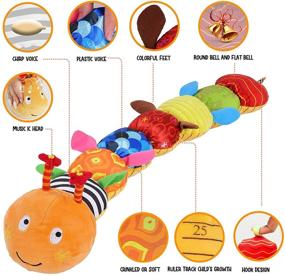 img 3 attached to 🎶 Awotoy Baby Toys Musical Caterpillar: Interactive, Multicolored Infant Toy with Crinkle, Rattle, and Educational Features – Perfect Plush Toy for Preschoolers!