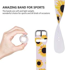 img 2 attached to 🌻 Stylish White Sunflower Silicone Bands for Fitbit Versa 2/Fitbit Versa/Fitbit Versa Lite - Chic Floral Design, Perfect Fit for Women and Men