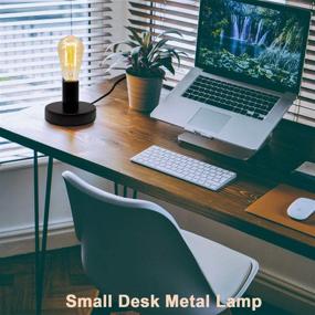 img 1 attached to 💡 Vintage Small Desk Lamp with E26/E27 Ceramic Base Holder, Industrial Table Lamp Base with Plug in Cord On/Off Switch Edison Lamp, Ideal for Home Lighting Decor (Small)