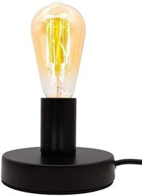 img 2 attached to 💡 Vintage Small Desk Lamp with E26/E27 Ceramic Base Holder, Industrial Table Lamp Base with Plug in Cord On/Off Switch Edison Lamp, Ideal for Home Lighting Decor (Small)