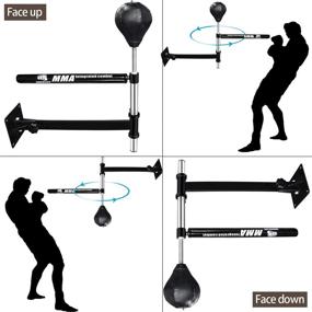 img 2 attached to Enhance Your MMA Skills with the INNOLIFE Wall Mount Punching Speed Trainer & Spinning Bar