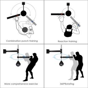 img 3 attached to Enhance Your MMA Skills with the INNOLIFE Wall Mount Punching Speed Trainer & Spinning Bar