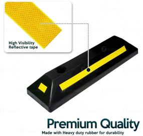 img 3 attached to 🚧 Zone Tech Heavy Duty Vehicle Rubber Parking Guide - Premium Quality Wheel Stopper with Reflective Tape - Professional Grade Car, Van, Truck Garage Driveway Floor Parking Aid