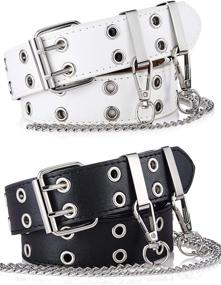 img 4 attached to Double Grommet Women Belts Buckle Women's Accessories