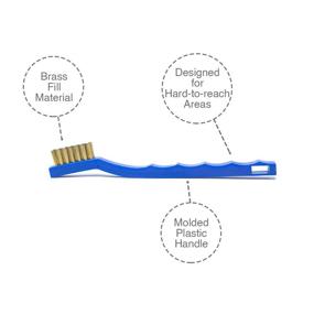 img 2 attached to 🧹 Osborn Economy Small Cleaning Stainless Brass Scratch Brush | 3/8" Brush Area Width | 7-1/4" Overall Length