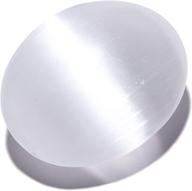 🌟 enhance your well-being with kalifano selenite palm stone - healing & calming effects | high energy selenite satin spar worry stone for cleansing and protection (includes information card) logo