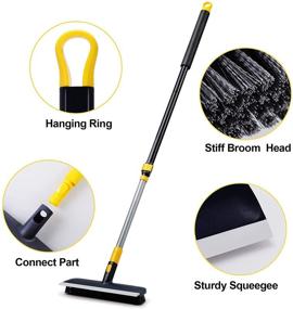 img 3 attached to 🧹 Yocada 55.9-Inch Telescopic Floor Scrub Brush with Stiff Bristles and 2-in-1 Scrape Capability - Ideal for Cleaning Patios, Bathrooms, Garages, Kitchens, Walls, Decks, Tubs, and Tiles