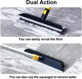 img 2 attached to 🧹 Yocada 55.9-Inch Telescopic Floor Scrub Brush with Stiff Bristles and 2-in-1 Scrape Capability - Ideal for Cleaning Patios, Bathrooms, Garages, Kitchens, Walls, Decks, Tubs, and Tiles